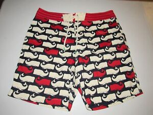 SPERRY MEN'S MULTI-COLORED WHALE PRINT BOARD SHORTS SIZE 36 WAIST 36"
