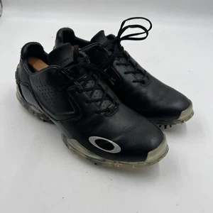 Oakley Carbon Pro Golf Shoes Black Leather Waterproof Cleats Logo Men’s 10 - Picture 1 of 10