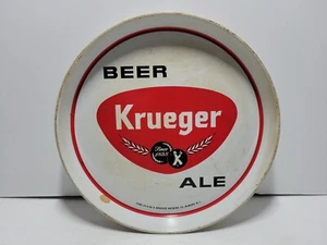 Vintage Original Krueger Beer Ale Metal Serving Tray Wall Hanging 12" - Picture 1 of 6