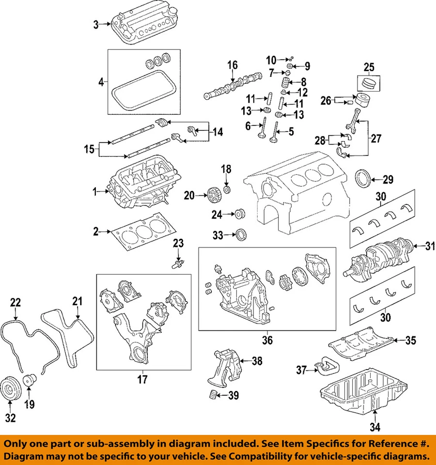Cojinete principal del cigüeñal Saturn GM OEM 04-07 motor Vue 12583256 Foto 1 de 1