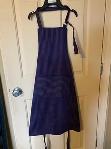 Now Designs Basic Apron - Blue W/ Narrow Red Stripes - Picture 1 of 5