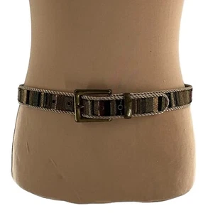 Cinturón de Tapiz Tejido Tono Dorado Hardware Años 80 Elite Accesorios Marrón Dorado Medio - Imagen 1 de 11