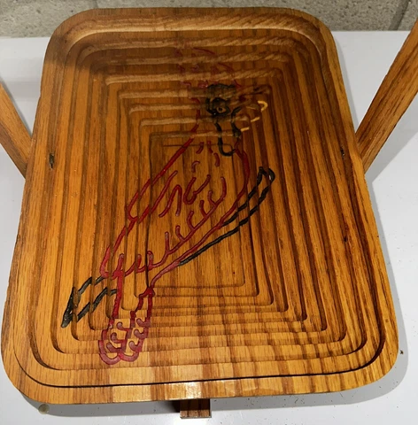 Vintage Handmade Collapsible Basket Cardinals Trivet Fathers Mothers Day Gift Cover