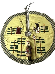 FALDA CASERA ÁRBOL NAVIDAD adornada y aplicada-madera de Santa piezas 33,5"" W - Imagen 1 de 23