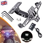 Universal Motorcycle License Number Plate Holder Tail Bracket with LED Light UK