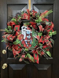 Nightmare before christmas Decor, Skellington Jack Wreath, Christmas Decor - Picture 1 of 7