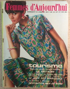 Old french magazine Femmes d'Aujourd'hui n°1143 du 29/03/1967 avec patron - Imagen 1 de 2