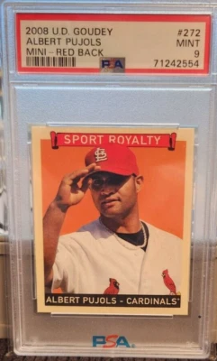 2008 UD Goudey ALBERT PUJOLS Red Back card #272 PSA MINT 9 - Image 1 of 2