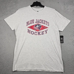 NHL Columbus Blue Jackets Hockey Shirt Mens XL Gray Casual Ohio Distressed NWT - Picture 1 of 13