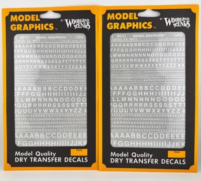 LOT OF 2-Woodland Scenics MG721 Gothic RR White-Dry Transfer Decals - Image 1 of 2