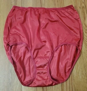 Bragas sedosas vintage de nailon talla 9 rojas Adonna cintura alta bragas Sissy - Imagen 1 de 5
