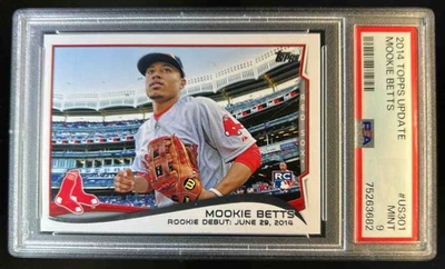 2014 Topps Update Mookie Betts RC Rookie #US-301 Red Sox PSA 9 - Image 1 of 2