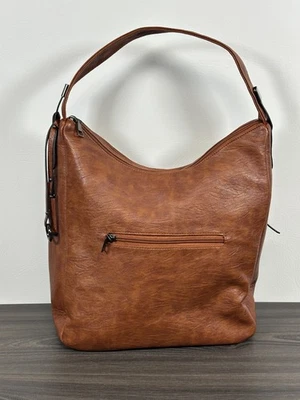 Hobo Bags Women Large Shoulder Bag, Soft Faux Leather Shoulder Handbag Brown - Image 1 of 4