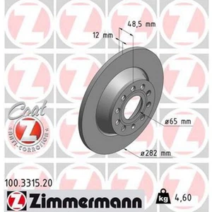 Zimmermann OE Coat Z Brake Rotor Pair 282mm Rear 100.3315.20 - Picture 1 of 1