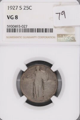 1927-S Standing Liberty Silver Quarter NGC VG-8 #027 - Image 1 of 2