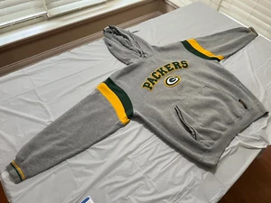 NFL Team Apparel Green Bay Packers Gray green yellow Hoodie Size Medium -006 - Picture 1 of 9