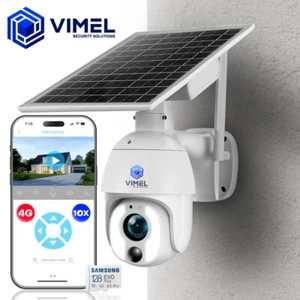 4G Security Camera Optical Zoom 10X Outdoor 24/7 PTZ Solar Powered 128GB Battery - Picture 1 of 17