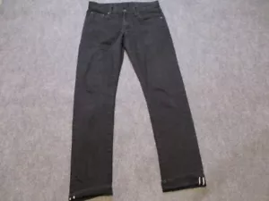 Uniqlo Jeans Men's 30x32 Black Selvedge Denim Low Rise Slim Straight Stretch - Picture 1 of 13