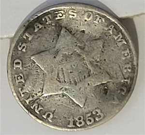 1853 Drei Cent Silber - Bild 1 von 2