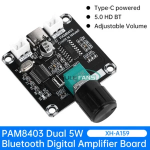 PAM8403 5W+5W DC5V Type-C Bluetooth 5.0 Digital Amplifier Board With Volume Knob - Picture 1 of 11