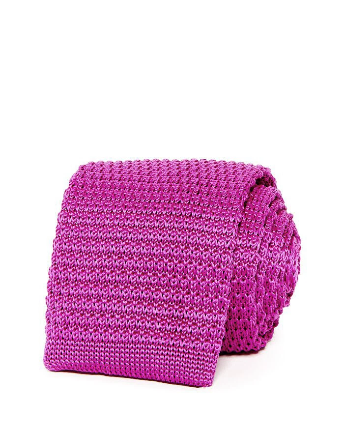 New Men's Store Bloomingdale's Berry Solid Slim Knit Neck Tie Necktie  - Image 1 of 1