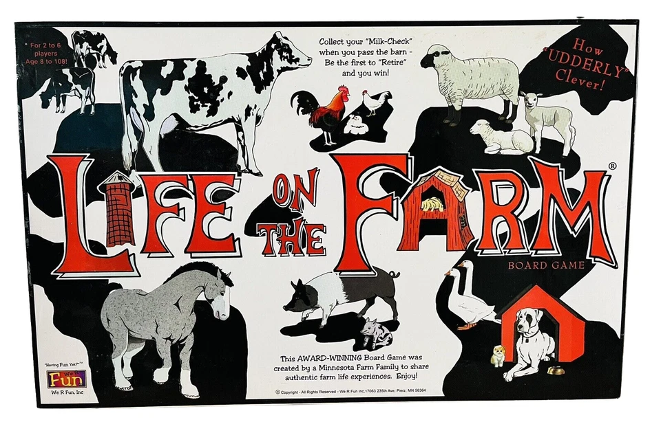 1996 Life on the Farm Board Game Complete in Great