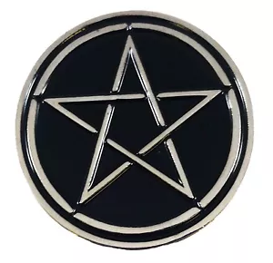 Pentagramm schwarz und silber Farbsymbol Emaille Pin - Anstecknadel oder Stoffnadel - Bild 1 von 1