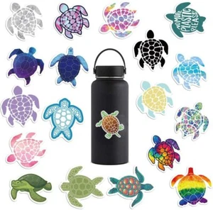 40Pcs Sea Beach Turtle Ocean Stickers Water Bottles Laptop Aesthetic Decals Pack - Picture 1 of 9