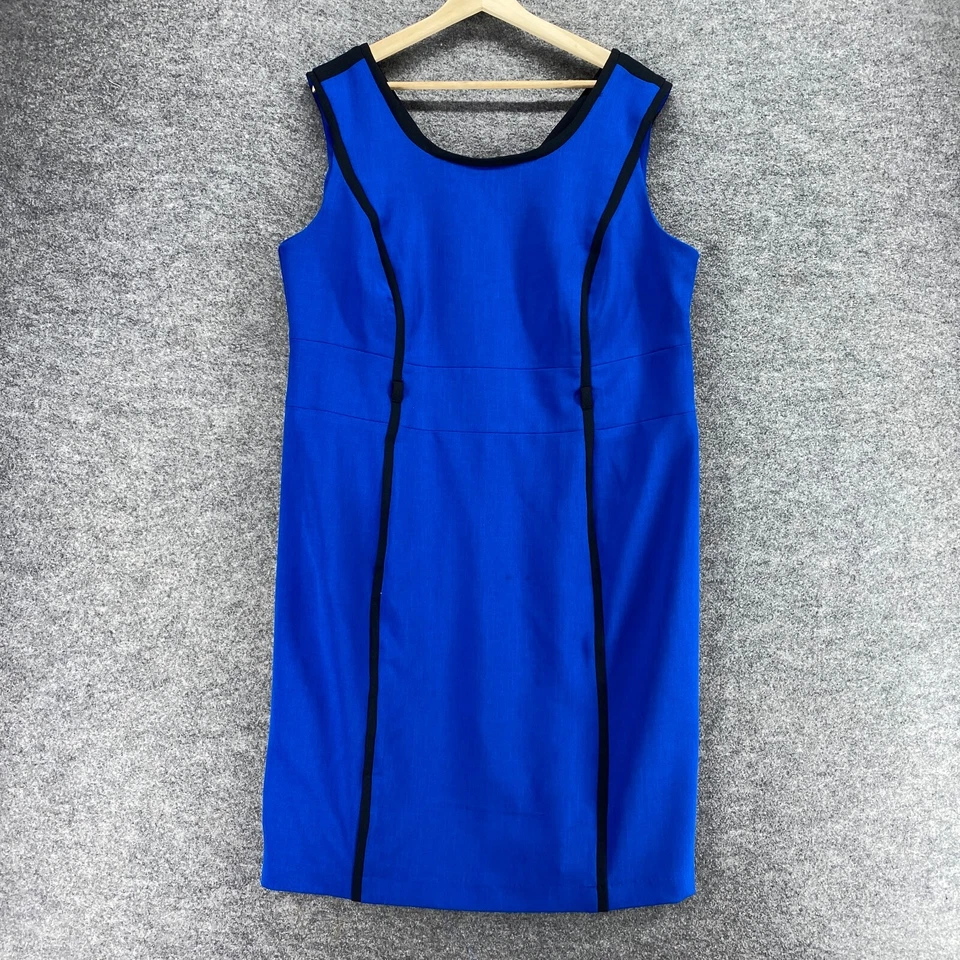 Vestido Sandra Darren Mujer 20W Plus Azul Cambio Corto Cremallera Cuello Cuadrado Forrado Foto 1 de 4