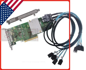 9300-8I 12Gbps HBA IT Mode ZFS FreeNAS unRAID W / 2* SFF-8643 TO SATA Cable - Picture 1 of 7