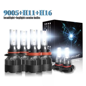 For Subaru Crosstrek 2016 2017 -6x LED Headlights High Low Beam + Fog Bulbs - Picture 1 of 19