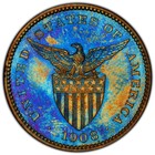 1908 Philippines 1c Pcgs Pr 63 Bn ~ Stunning Electric Blue Proof Copper Cent