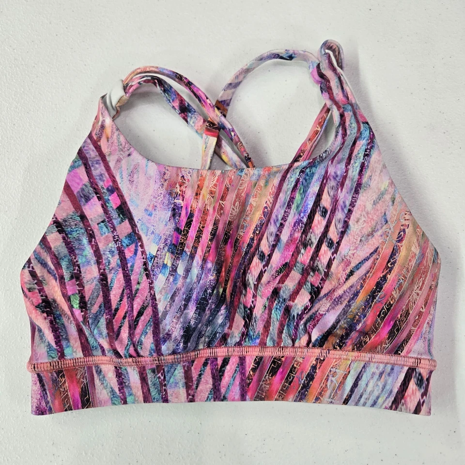 Sujetador deportivo Lululemon para mujer 2 rosa Energy Bra Central Saint Martins Nulu a rayas Foto 1 de 4
