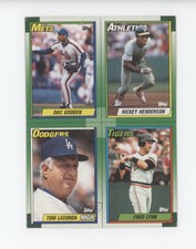 1990 Topps Wax Box Bottom Full Panels Dwight Gooden Rickey Henderson Fred Lynn