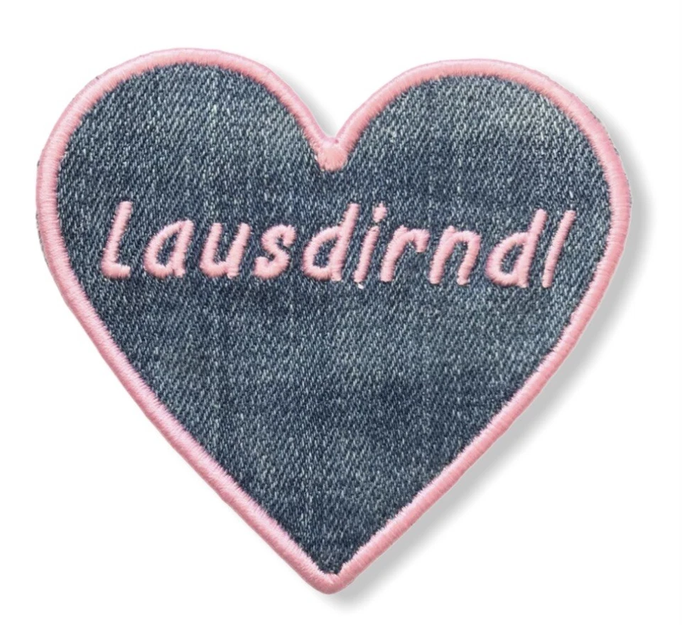 Lausdirndl Herz Aufnäher Bügelbild Patch Applikation Bügelsticker 08 Bayrisch - Bild 1 von 1