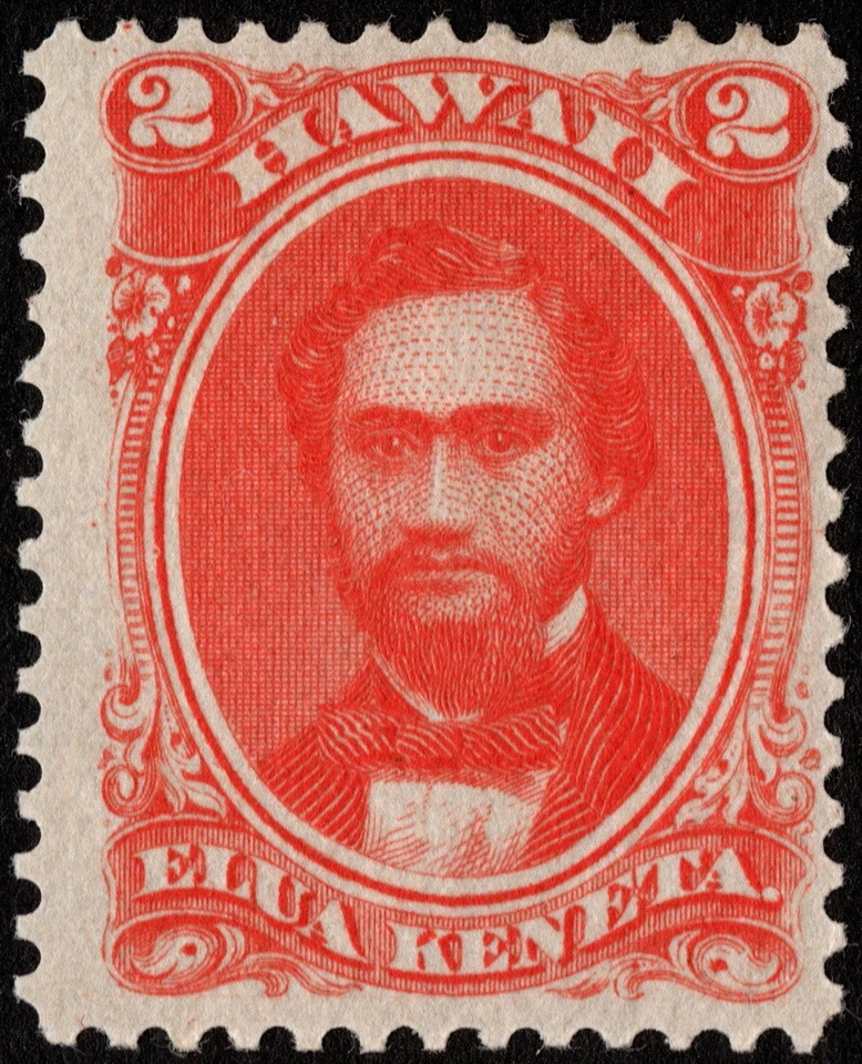 Hawaii Stamp Scott # 31 Mint LH F-VF - 2 Cents Rose Vermilion King Kamehameha IV - Image 1 of 1
