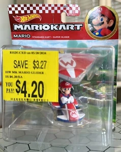 Hot Wheels Mario Kart Mario Standard Kart + Super Glider 2020 DAMAGED BOX SALE - Picture 1 of 2