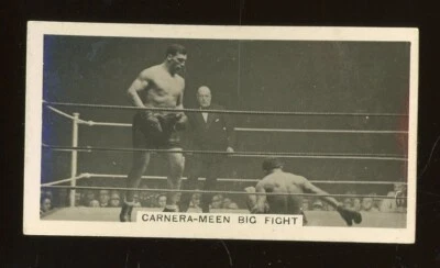 1932 W.D. & H.O. Wills Homeland Events Boxing #45 Carnera v. Meen VG/EX - Image 1 of 2