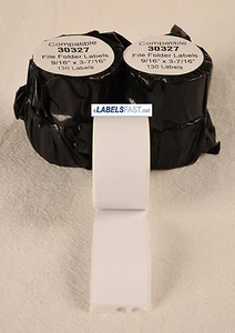 2 Rotoli - Cartella Cartelle Etichette 130 Rotoli Bianchi 30327 Compatibile con Dymo® - Foto 1 di 4