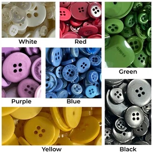 100g Bulk Lot Bag of Buttons Job Lot Assorted sizes Colours Sewing haberdashery - Picture 1 of 35