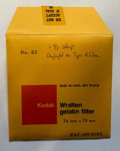 KODAK WRATTEN GELATIN FILTER NO. 85 3" /7.6cm Square opened w/ filter frame - Picture 1 of 2