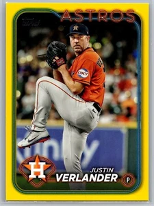 2024 Topps #62 Justin Verlander Yellow Houston Astros MLB Baseball Card - Bild 1 von 2