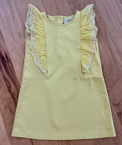 JANIE & JACK GIRLS YELLOW SHIFT DRESS SIZE 6 EXCELLENT COND LD4 - Picture 1 of 3