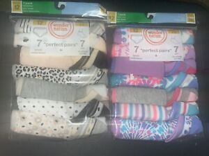Lot Of 2 Wonder Nation Girls 7 Briefs 7 Sock Perfect Pairs Size 12 Panty Sock