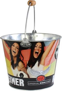 Cubo enfriador de botellas EM 2024 cerveza fiesta Alemania artículo de fans negro rojo oro - Imagen 1 de 2