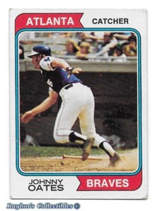 ⚾️ 1974 ~ Topps #183 ~ Johnny Oates ~ Braves ~ Vg=3