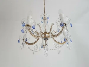 Kronleuchter Deckenlampe Modern Mit Glas und Plexiglas Steinen  - Bild 1 von 12