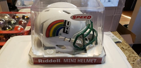 HAWAII RAINBOW WARRIORS THROWBACK  MINI HELMET RIDDELL NEW IN BOX Cover