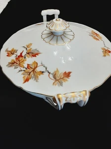 Zuppiera Aladdin Fine China Autunno Foglia Giappone Occupato Vintage 1940 Autunno - Foto 1 di 18