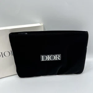 2024 Christian Dior Black Purse Bag Novelty Clutch Pouch Soft Cosmetic Makeup - Picture 1 of 5